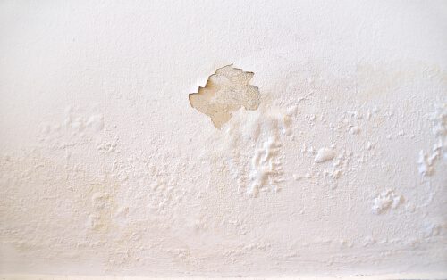 ceiling leak bubbling paint