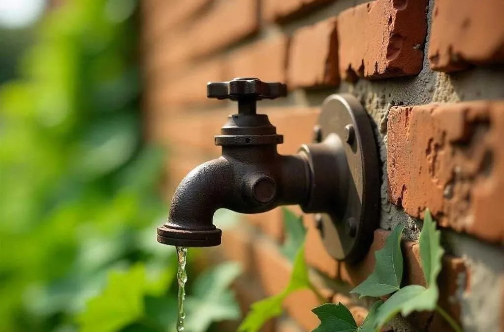 Leaking outdoor spigot